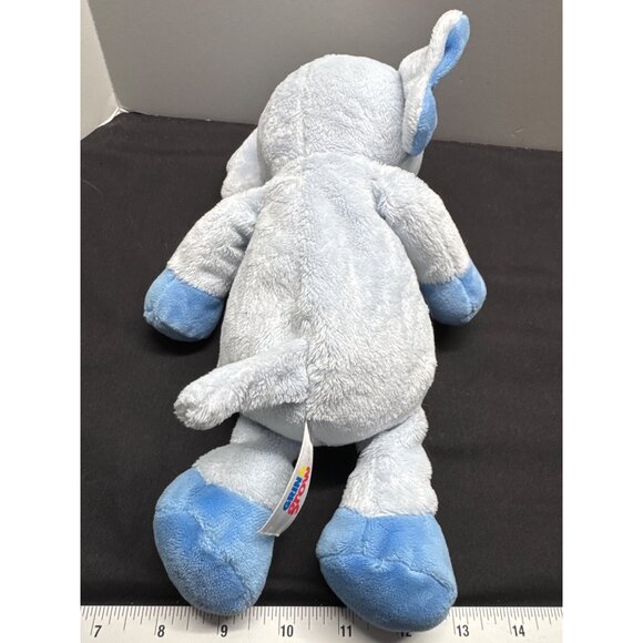 Sassy Grin & Grow Plush Elephant Stuffed Toy Weighted Bottom Soft Cuddly Blue/Gr - Picture 3 of 7